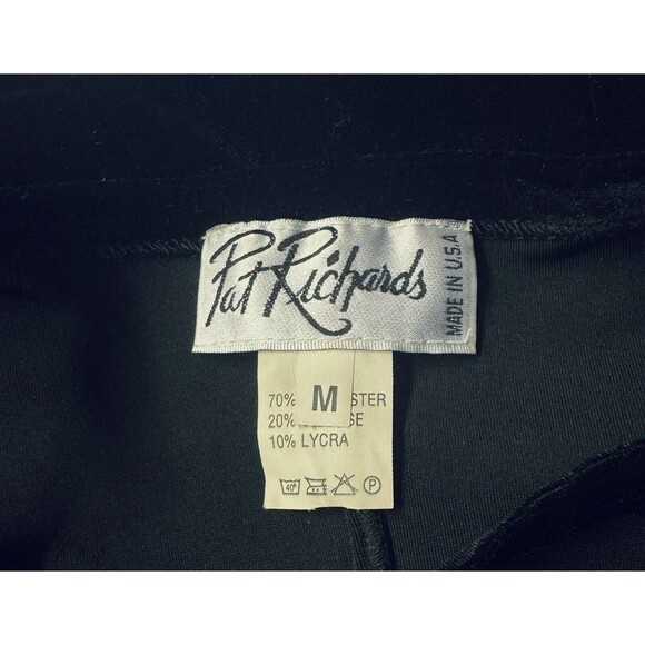 Vintage Pat Richards Little Black Velvet Dress w Rhinestone Sparkle Detail M USA - Picture 5 of 6